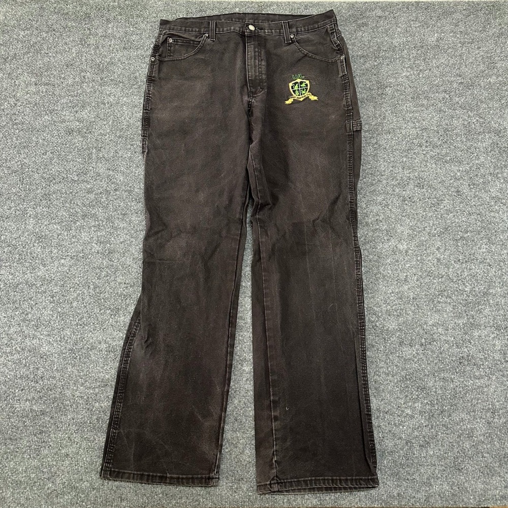 Genuine Dickies Carpenter Pants Mens 36x32 Black Relaxed Fit Utility Workwear